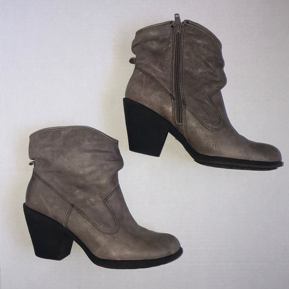 Montana artisan crafted taupe leather booties
